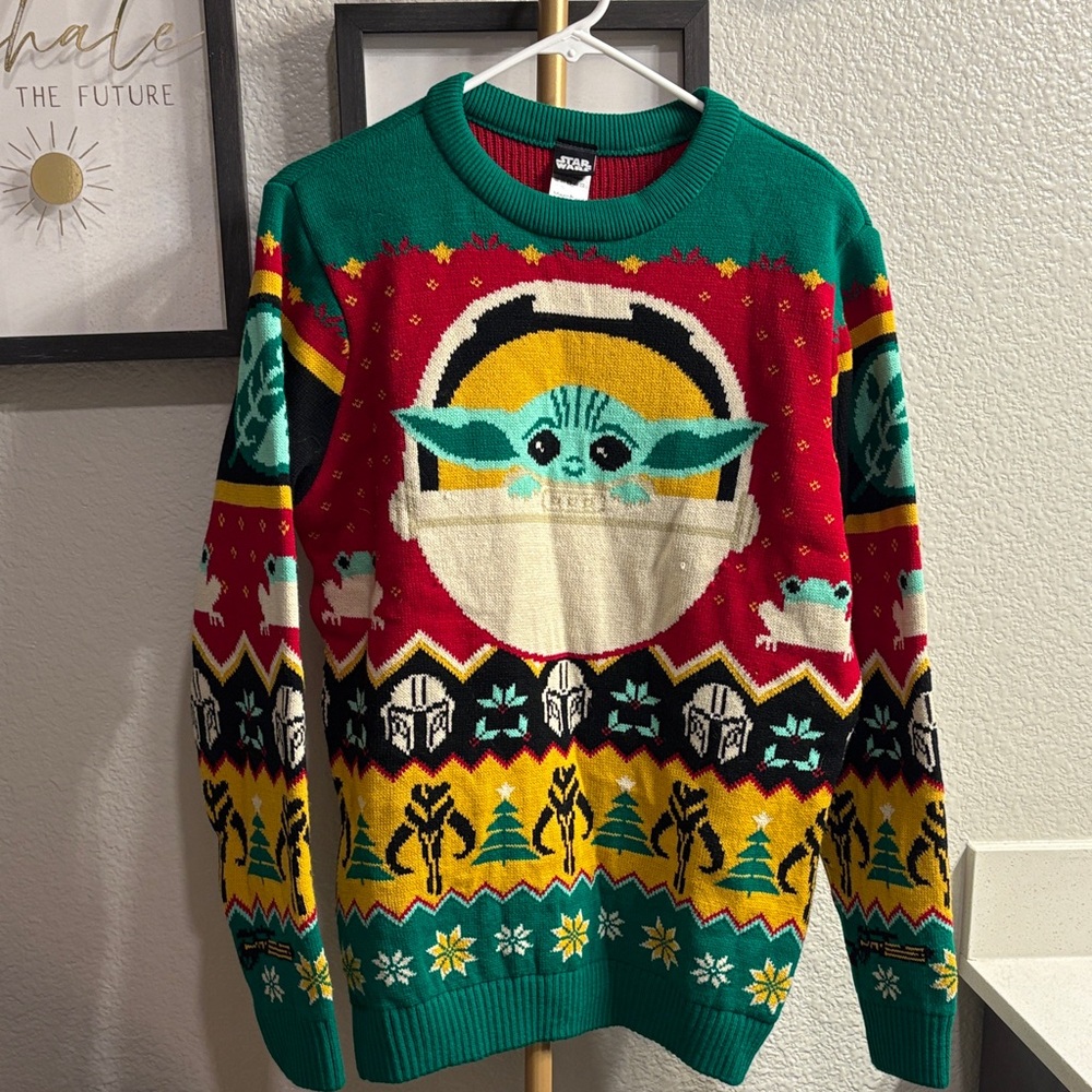 Star Wars Festive Green and Red Crewneck Sweater